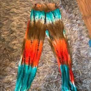 Tie dye parachute pants